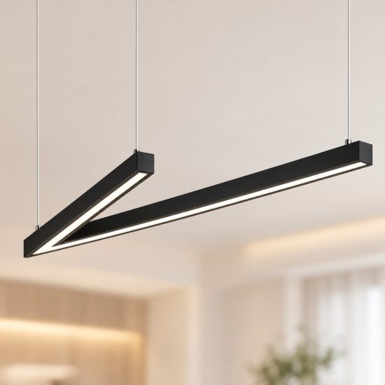 Lampadario a sospensione led 44w 2000k 4000k dim to warm a forma di v nero