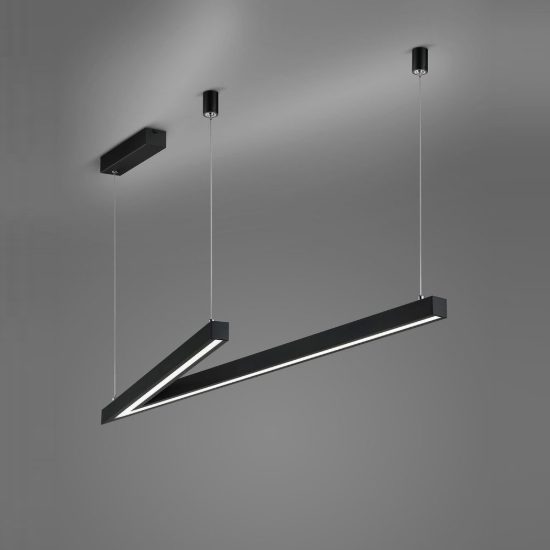 Lampadario a sospensione led 44w 2000k 4000k dim to warm a forma di v nero