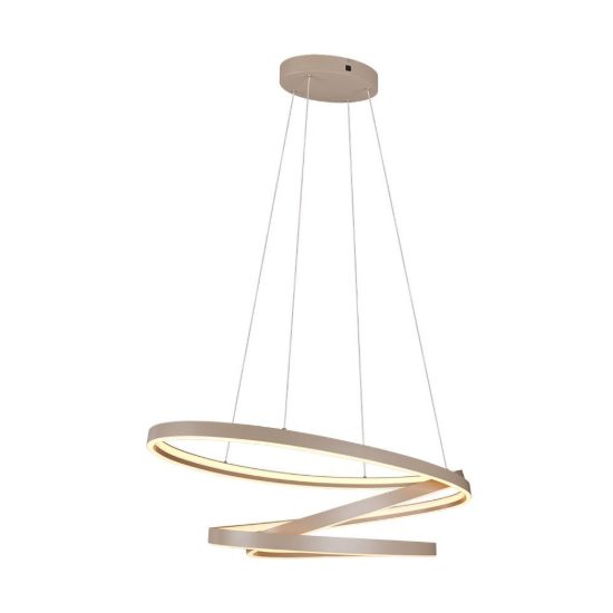 Lampadario a sospensione led 100w 2000k 4000k dimmerabile dim to warm a spirale tortora