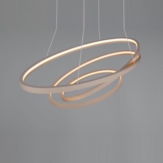 Lampadario a sospensione led 100w 2000k 4000k dimmerabile dim to warm a spirale tortora