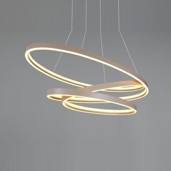 Lampadario a sospensione led 100w 2000k 4000k dimmerabile dim to warm a spirale tortora
