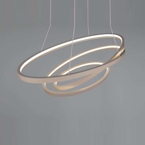 Lampadario a sospensione led 100w 2000k 4000k dimmerabile dim to warm a spirale tortora