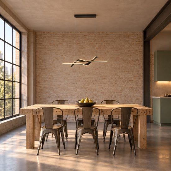 Lampadario a sospensione led 53w 2000k 4000k dimmerabile dim to warm in metallo piegato nero