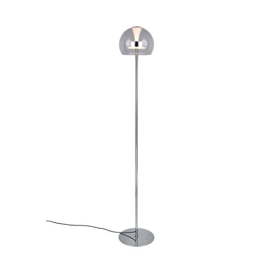 Piantana led 11w cct 2300k 3000k 4000k per soggiorno moderna cromo con vetro trasparente