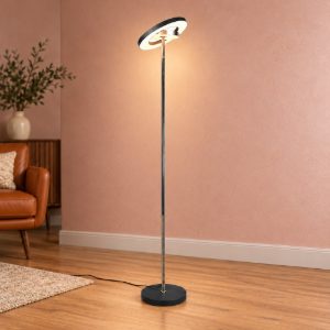 Piantana led 19w cct 2300k 3000k 4000k touch per soggiorno orientabile nera nichel opaco