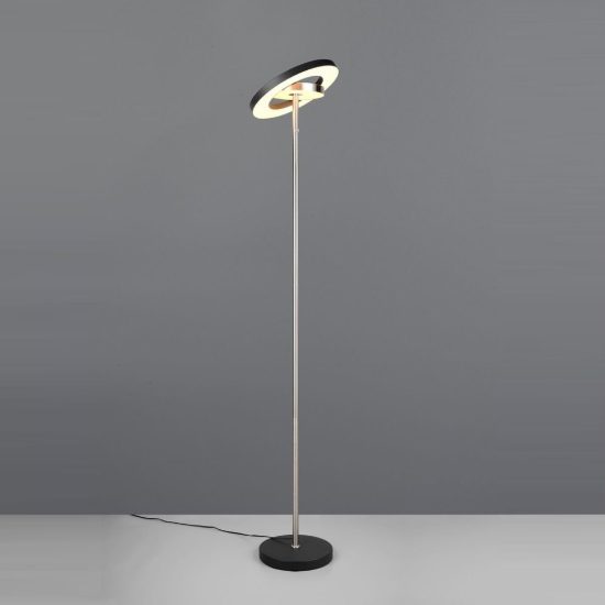 Piantana led 19w cct 2300k 3000k 4000k touch per soggiorno orientabile nera nichel opaco