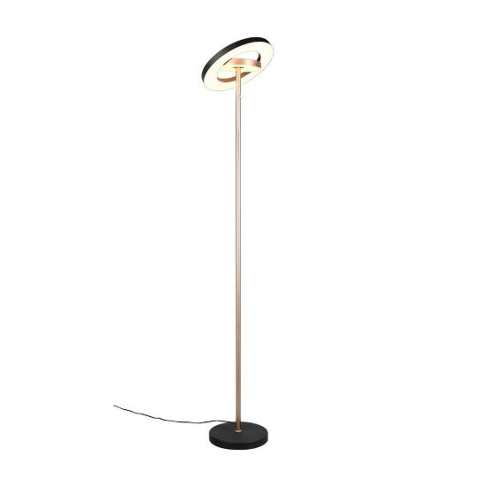 Lampada da terra led 19w 2300k 3000k 4000k touch per soggiorno orientabile nera e caffè