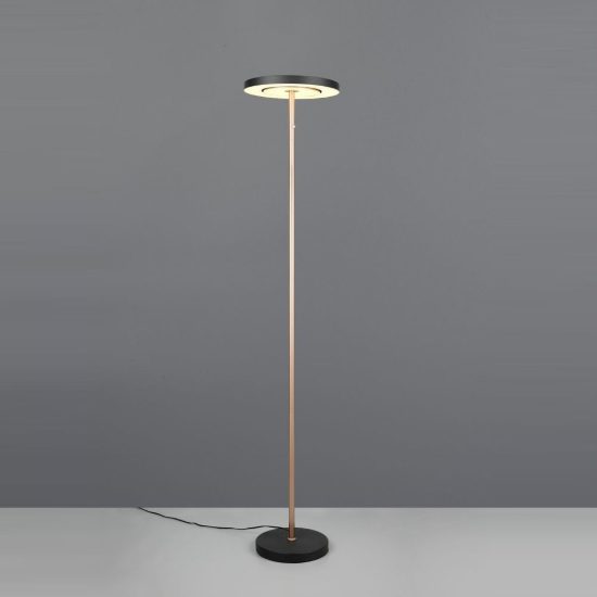 Lampada da terra led 19w 2300k 3000k 4000k touch per soggiorno orientabile nera e caffè