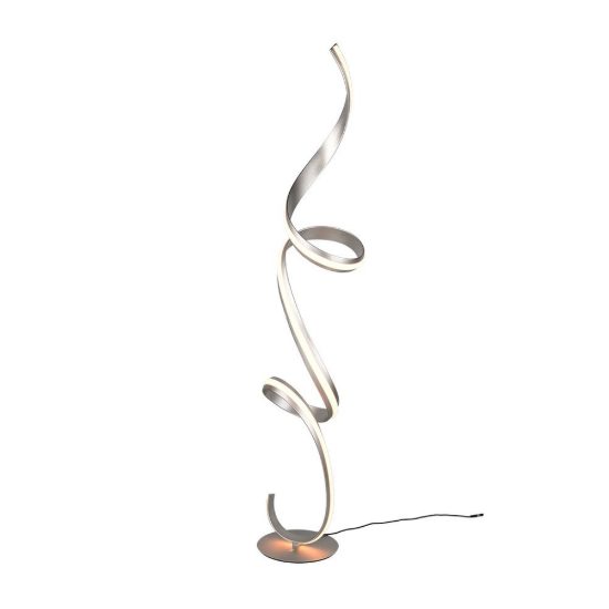 Piantana led 52w 2000k 4000k dimmerabile dim to warm per soggiorno a spirale nichel opaco