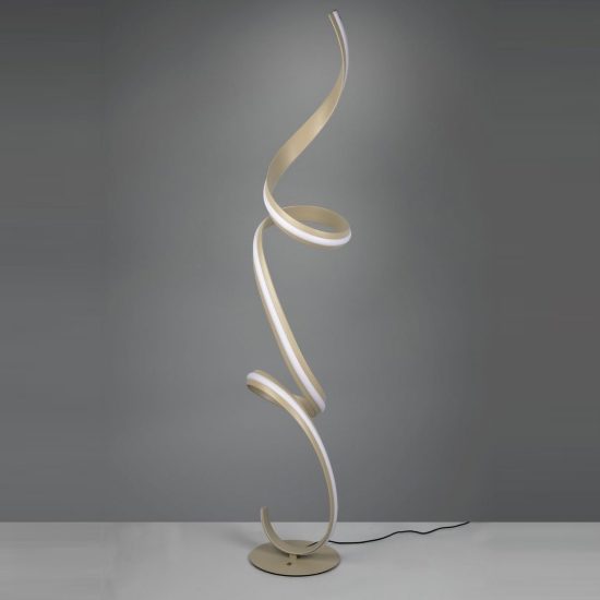 Piantana led 52w 2000k 4000k dimmerabile dim to warm per soggiorno a spirale beige