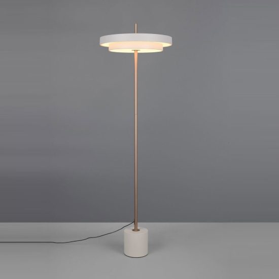 Piantana led 21w 2300k 3000k 4000k touch per soggiorno grigio caldo e caffè a dischi sovrapposti