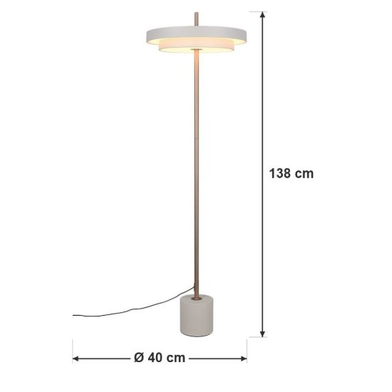 Piantana led 21w 2300k 3000k 4000k touch per soggiorno grigio caldo e caffè a dischi sovrapposti