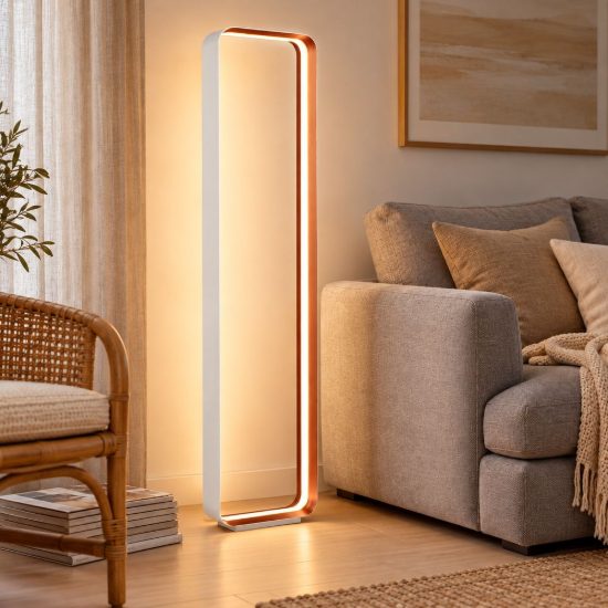 Piantana led 35w 2000k 4000k dimmerabile dim to warm per soggiorno moderna bianca e oro