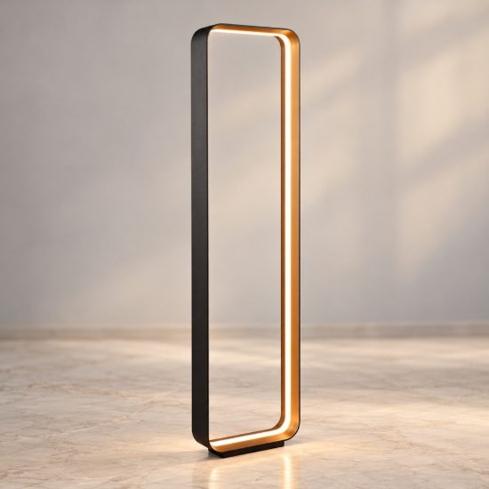 Lampada da terra led 35w 2000k 4000k dimmerabile dim to warm per soggiorno moderna nera e oro