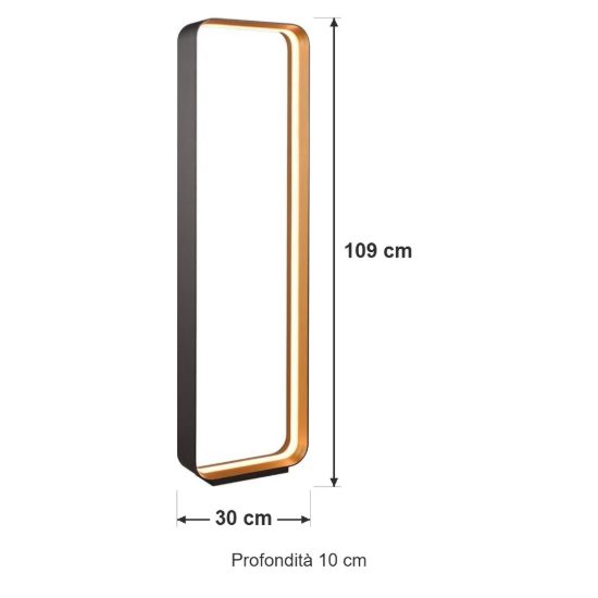 Lampada da terra led 35w 2000k 4000k dimmerabile dim to warm per soggiorno moderna nera e oro