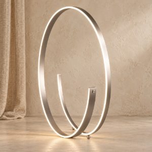 Piantana led 42w 2000k 4000k dimmerabile dim to warm per soggiorno a spirale nichel opaco