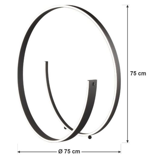 Lampada da terra led 42w 2000k 4000k dimmerabile dim to warm per soggiorno a spirale nera