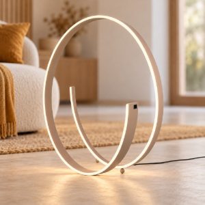 Piantana led 42w 2000k 4000k dimmerabile dim to warm per soggiorno a spirale tortora