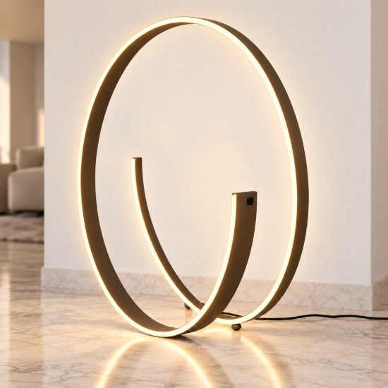 Lampada da terra led 42w 2000k 4000k dimmerabile dim to warm per soggiorno a spirale caffè