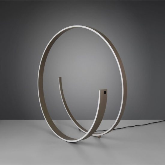 Lampada da terra led 42w 2000k 4000k dimmerabile dim to warm per soggiorno a spirale caffè