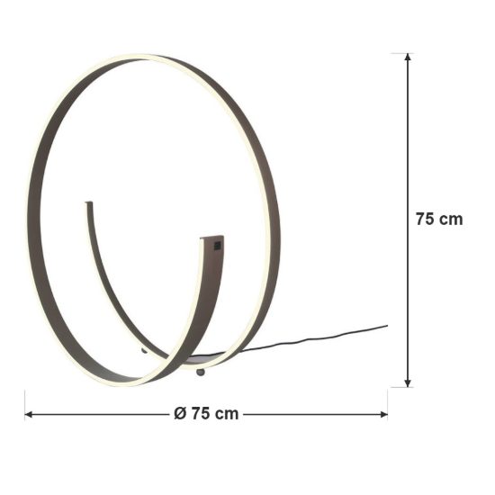Lampada da terra led 42w 2000k 4000k dimmerabile dim to warm per soggiorno a spirale caffè