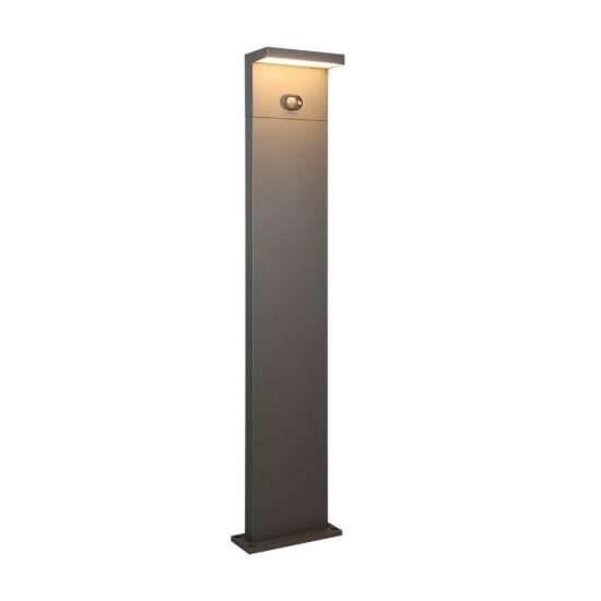 Lampione da giardino solare led 5w cct 2300k 4000k con sensore di movimento ip65 antracite