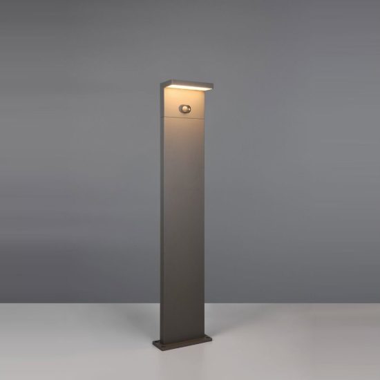 Lampione da giardino solare led 5w cct 2300k 4000k con sensore di movimento ip65 antracite