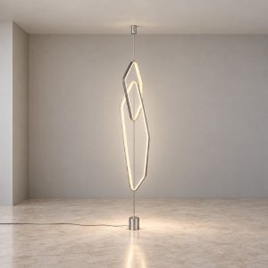 Piantana led 29w 2000k 4000k dim to warm per soggiorno con lampada da appendere nichel opaco