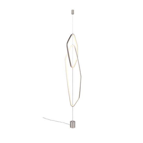 Piantana led 29w 2000k 4000k dim to warm per soggiorno con lampada da appendere nichel opaco