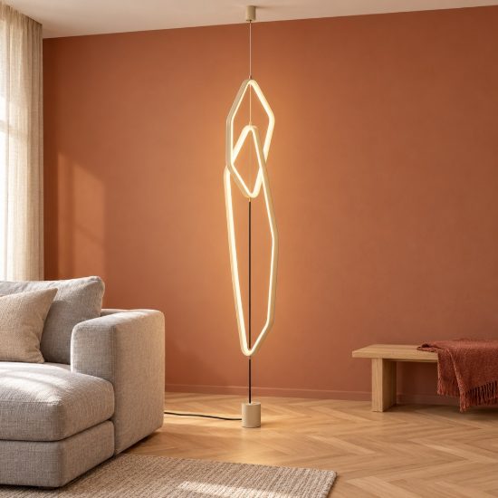 Piantana led 29w 2000k 4000k dim to warm per soggiorno con lampada da appendere beige caldo
