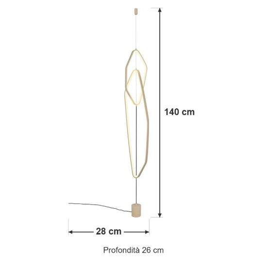 Piantana led 29w 2000k 4000k dim to warm per soggiorno con lampada da appendere beige caldo