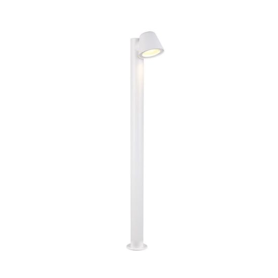 Lampione da giardino paletto ip44 moderno bianco con vetro trasparente