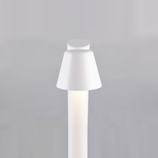 Lampione da giardino paletto ip44 moderno bianco con vetro trasparente
