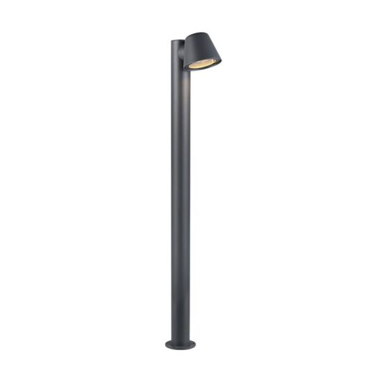 Lampione da giardino paletto ip44 moderno antracite con vetro trasparente