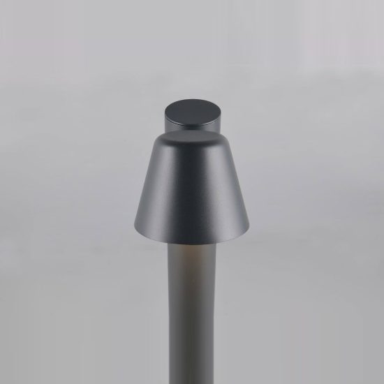 Lampione da giardino paletto ip44 moderno antracite con vetro trasparente