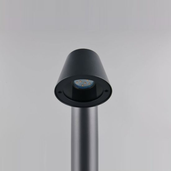 Lampione da giardino paletto ip44 moderno antracite con vetro trasparente