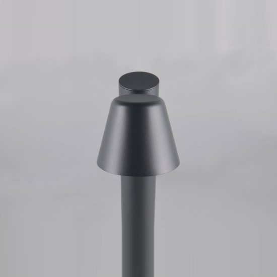 Lampione da giardino paletto ip44 moderno antracite con vetro trasparente