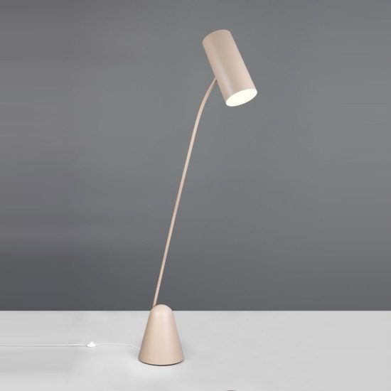 Lampada da terra ad arco per soggiorno moderna beige caldo con dimmer a pedale