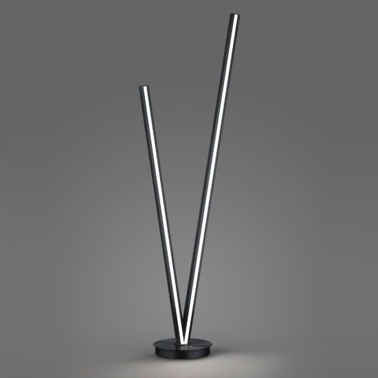 Lampada da terra led 45w 2000k 4000k dimmerabile dim to warm per soggiorno a forma di v nera