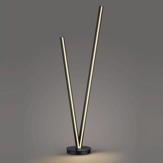 Lampada da terra led 45w 2000k 4000k dimmerabile dim to warm per soggiorno a forma di v nera