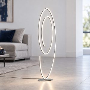 Piantana led 62w 2000k 4000k dimmerabile dim to warm per soggiorno a spirale nichel opaco