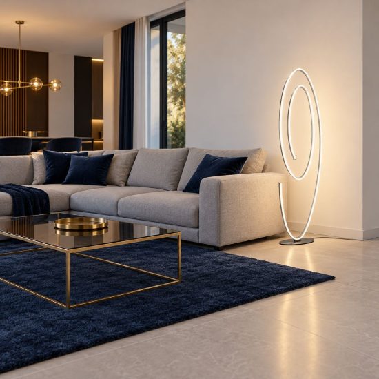 Piantana led 62w 2000k 4000k dimmerabile dim to warm per soggiorno a spirale nichel opaco