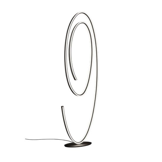 Lampada da terra led 62w 2000k 4000k dimmerabile dim to warm per soggiorno a spirale nera