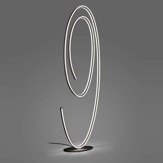 Lampada da terra led 62w 2000k 4000k dimmerabile dim to warm per soggiorno a spirale nera