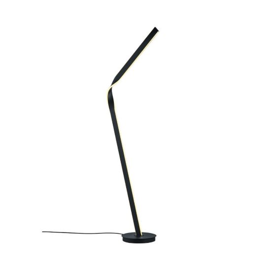Piantana per soggiorno led 40w 2000k 4000k dimmerabile dim to warm in metallo piegato nera