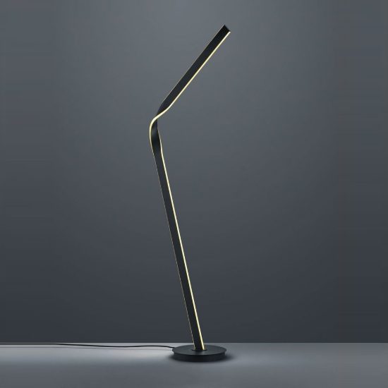 Piantana per soggiorno led 40w 2000k 4000k dimmerabile dim to warm in metallo piegato nera