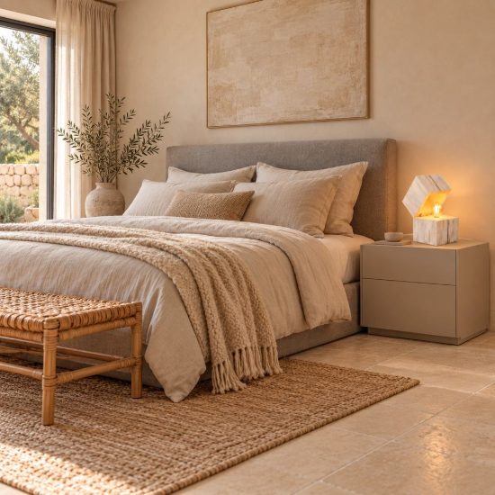 Abat-jour per comodino moderno a forma di scrigno in legno bianco