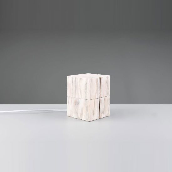 Abat-jour per comodino moderno a forma di scrigno in legno bianco