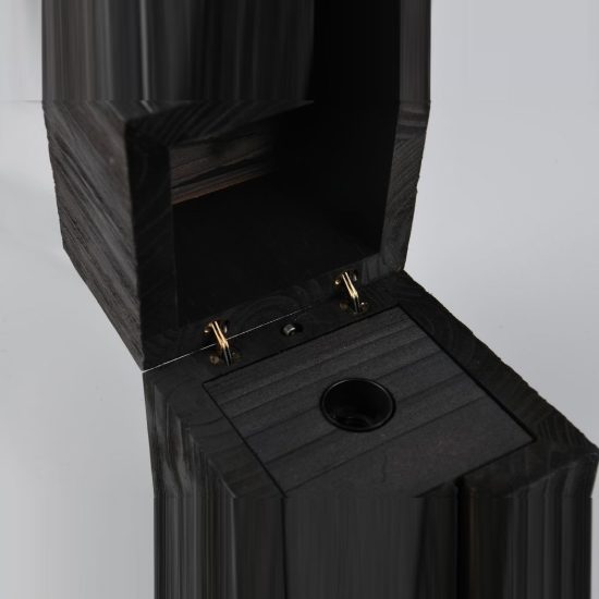 Abat-jour per comodino moderno a forma di scrigno in legno nero