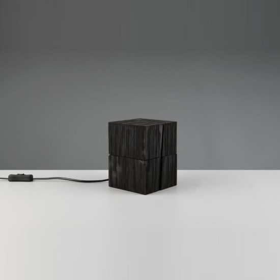 Abat-jour per comodino moderno a forma di scrigno in legno nero